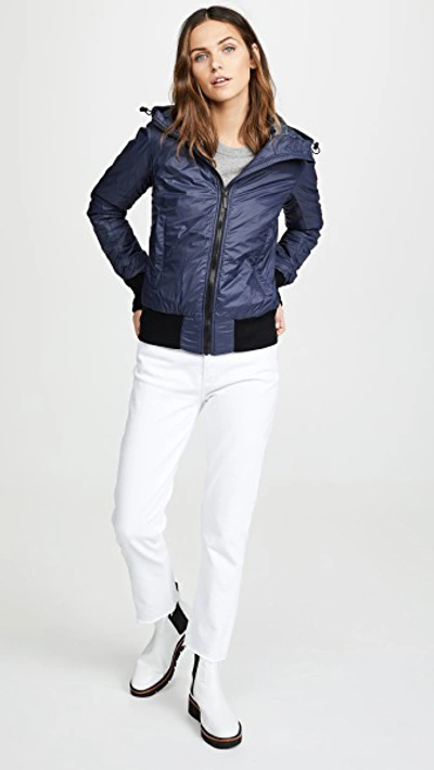 Shop Canada Goose Dore Hoodie Jacket In Navy