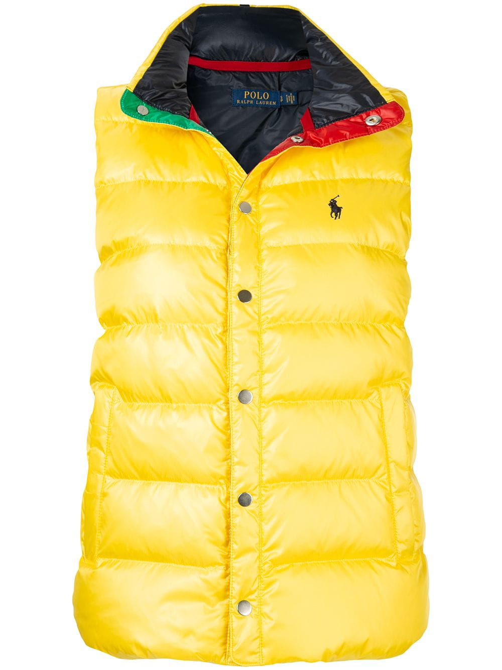 yellow polo vest