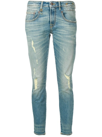 Shop R13 Faded Slim Fit Jeans - Blue