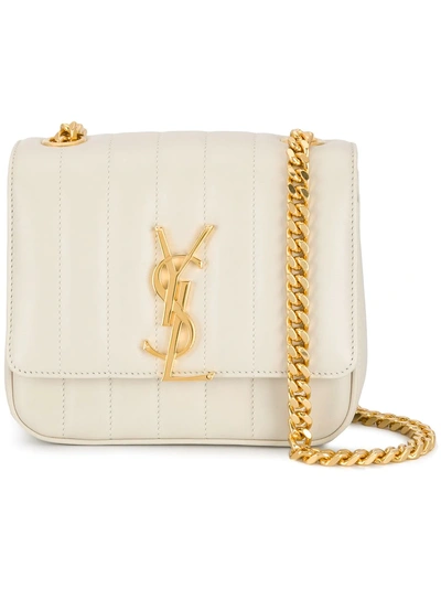 Shop Saint Laurent Vicky Small Quilted Bag - Neutrals