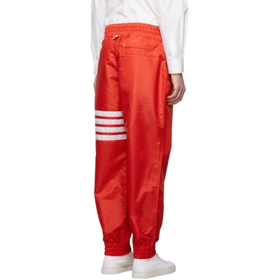 Shop Thom Browne Red Ripstop 4-bar Track Pants In 600 Red