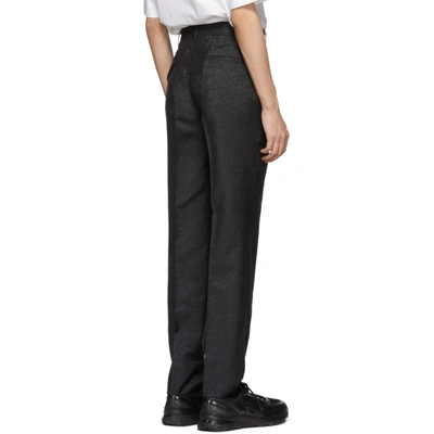 Shop Comme Des Garçons Homme Deux Black & Blue Lamé Trousers