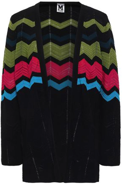 Shop M Missoni Woman Crochet-knit Cardigan Black