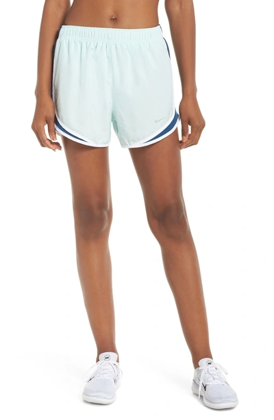 Shop Nike Dry Tempo Running Shorts In Igloo/ Blue Force/ White