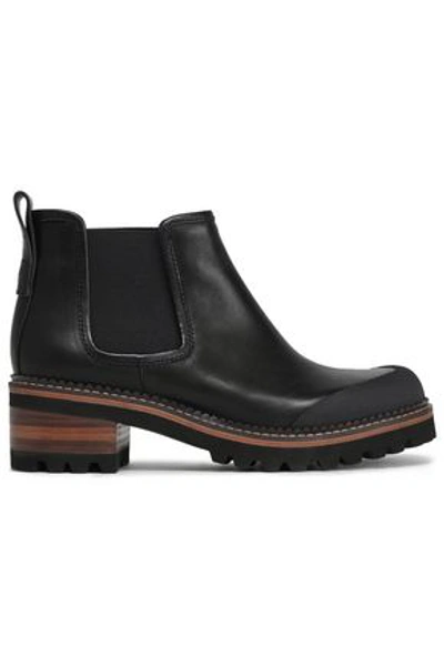 Shop See By Chloé Woman Leather Ankle Boots Black