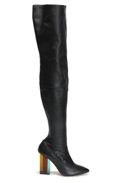 Shop Zimmermann Stretch Leather Thigh Boots In Black