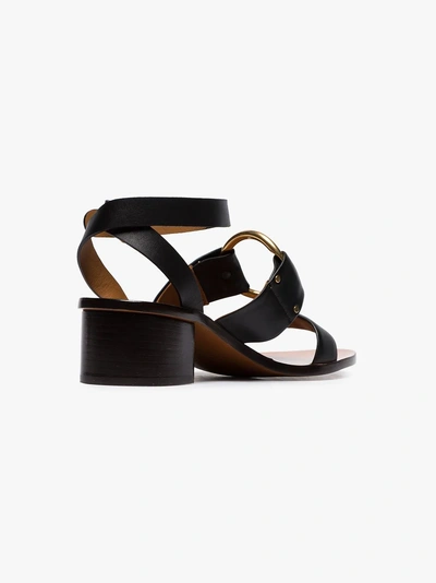 Shop Chloé Black 40 Strappy Leather Sandals In 001 Black