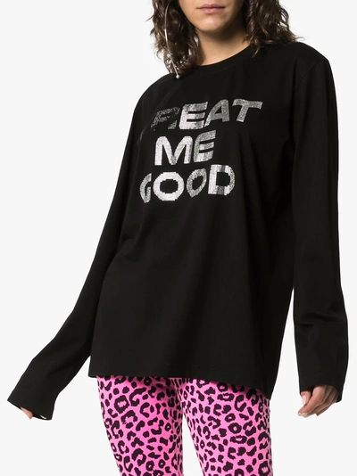 Shop Ashish Treat Me Good Cotton Sweatshirt In Black