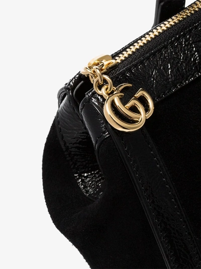 Shop Gucci Black Ophidia Suede Mini Tote Bag