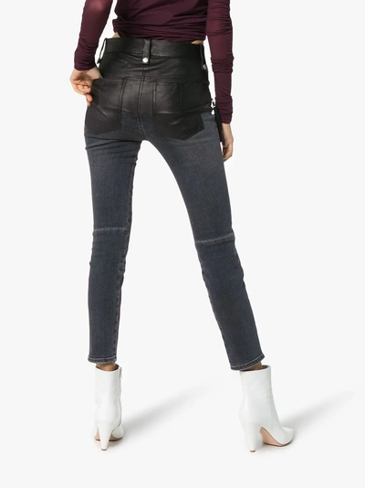 Shop Ben Taverniti Unravel Project Unravel Project Stonewash Lace Up Skinny Jeans In Black