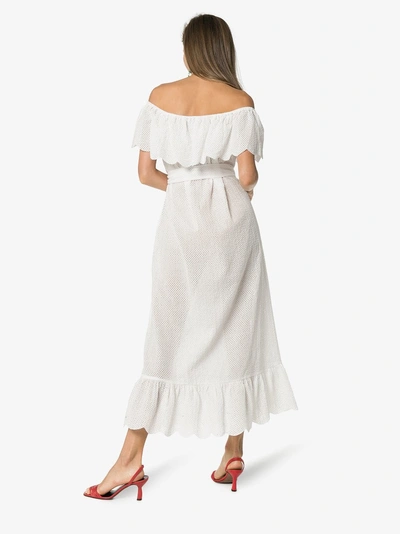 Shop Marysia Victoria Off-the-shoulder Cotton Dress In White