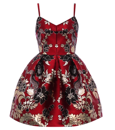 Shop Dolce & Gabbana Metallic Jacquard Dress In Red