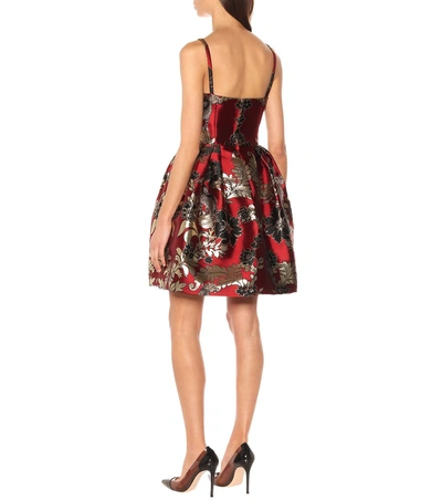 Shop Dolce & Gabbana Metallic Jacquard Dress In Red