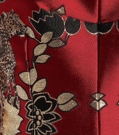 Shop Dolce & Gabbana Metallic Jacquard Dress In Red