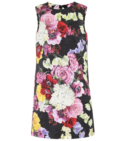 Shop Dolce & Gabbana Floral Brocade Minidress In Multicoloured