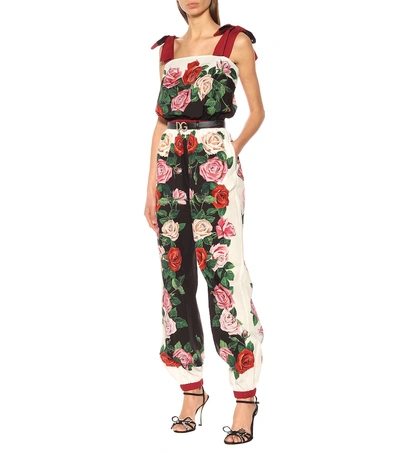 Shop Dolce & Gabbana Printed Cotton Jumpsuit In Multicoloured