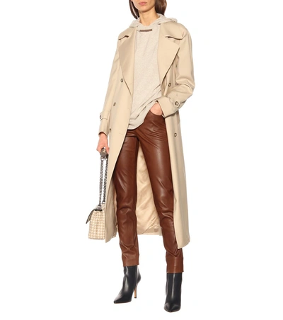 Shop Brunello Cucinelli Leather Pants In Brown