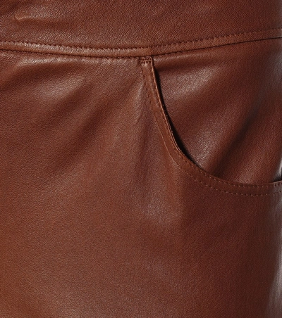 Shop Brunello Cucinelli Leather Pants In Brown