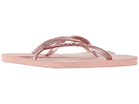 havaianas slim logo metallic flip flops