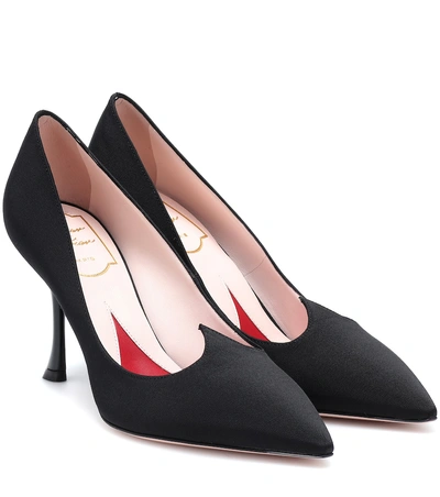 Shop Roger Vivier I Love Vivier Satin Pumps In Black