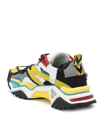 Shop Calvin Klein 205w39nyc Strike 205 Leather Sneakers In Multicoloured