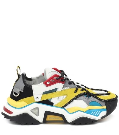 Shop Calvin Klein 205w39nyc Strike 205 Leather Sneakers In Multicoloured