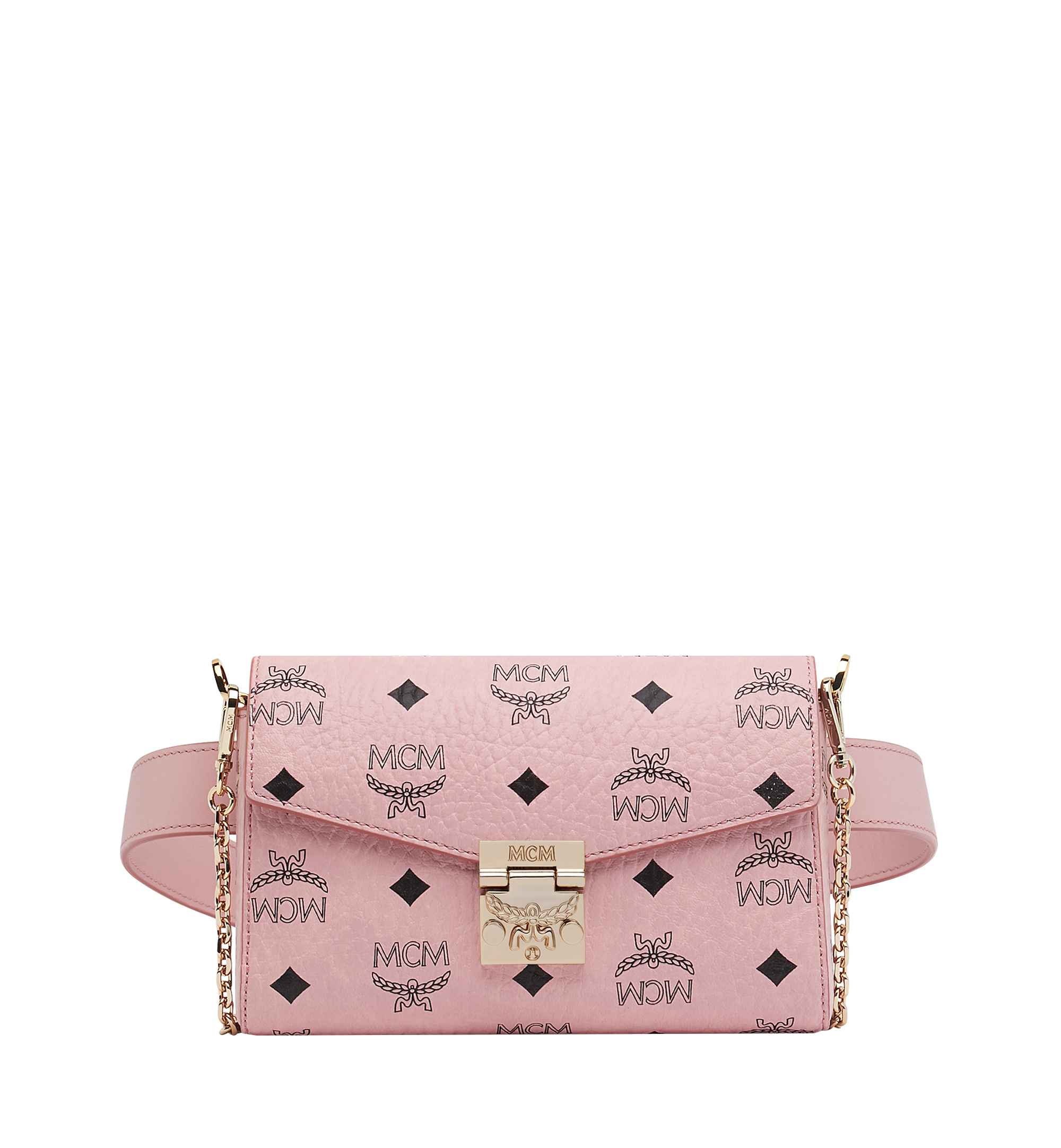Mcm Belt Pink : White circle outlined in black with upwards pointing ...