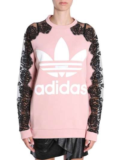Shop Stella Mccartney X Adidas Lace Sleeves Sweatshirt In Pink
