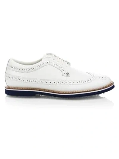 Shop G/fore Longwing Gallivanter Leather Oxfords In White