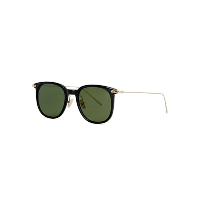 Shop Linda Farrow Luxe Black Square-frame Sunglasses