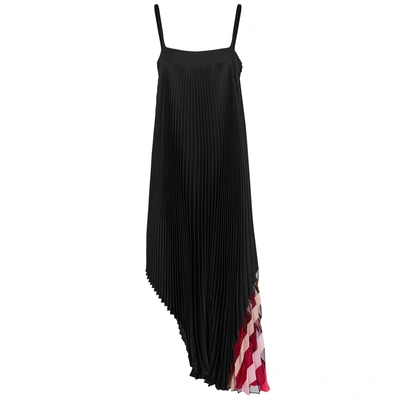 Shop Milly Irene Pleated Silk-blend Dress