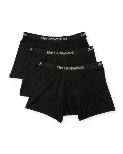 Shop Emporio Armani Men's 3-pack Boxer Briefs In Black