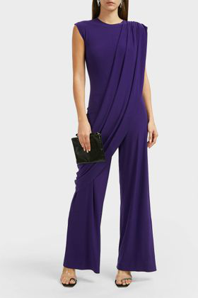 norma kamali sleeveless draped jumpsuit