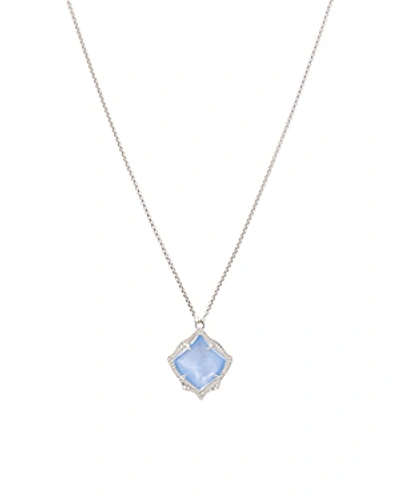 Shop Kendra Scott Kacey Pendant Necklace, 28 In Silver/ Sky Blue Illusion