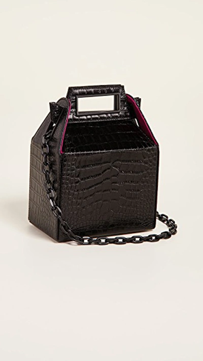 Shop Pop & Suki Takeout Bag In Noir Croc