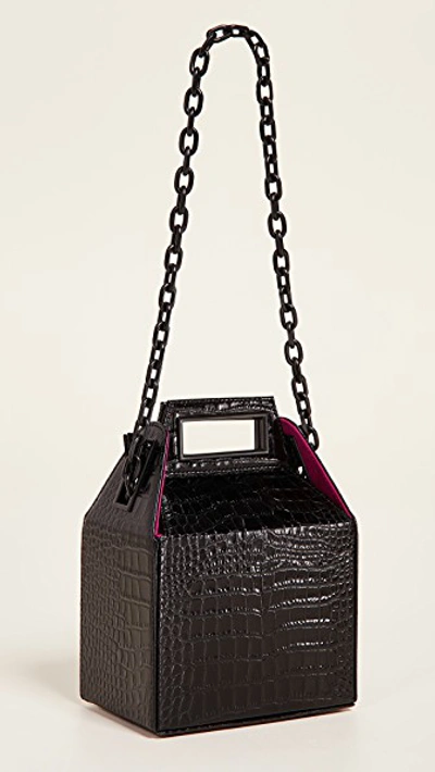 Shop Pop & Suki Takeout Bag In Noir Croc