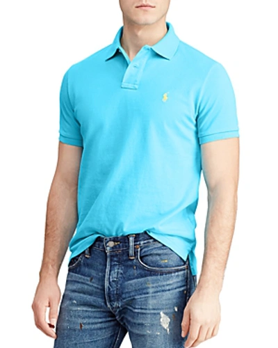 Shop Polo Ralph Lauren Mesh Classic Fit Polo Shirt In Blue