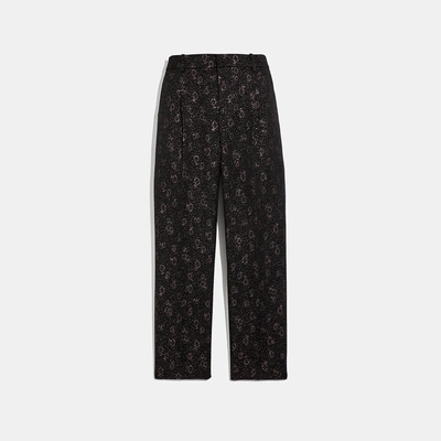 Shop Coach Cropped Tailored Jacquard Pants - Women's In Pink