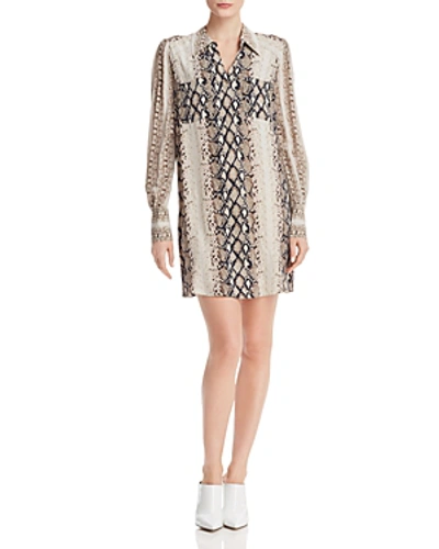 Shop Joie Talma Snake Print Shirt Dress In Porcelain