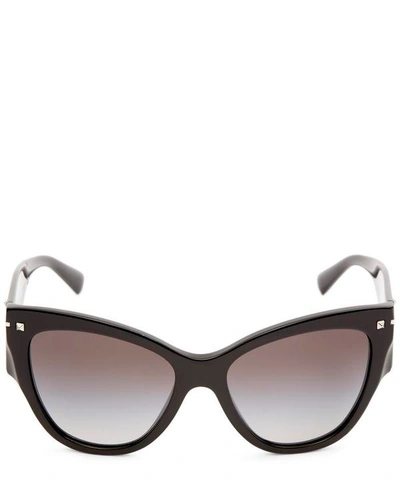 Shop Valentino Chunky Cat-eye Sunglasses In Black