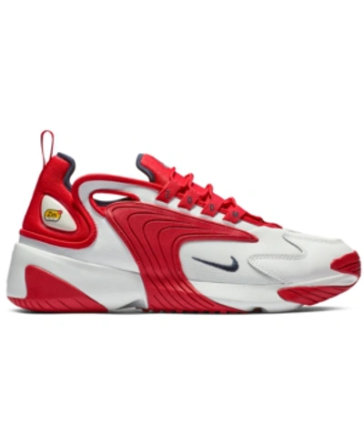 Shop Nike Men's Zoom 2k Running Sneakers From Finish Line In White/red