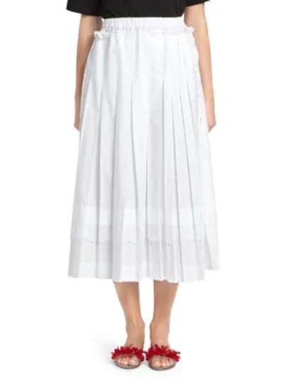 Shop Simone Rocha Broderie Anglaise Trim Pleated Skirt In White