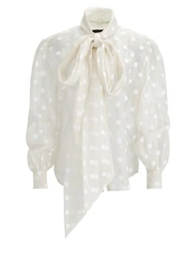 Shop Marc Jacobs Runway Sheer Bow-tie Blouse In Ivory
