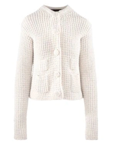 Shop Marc Jacobs Women's Runway Knit Wool-blend Jacket In White