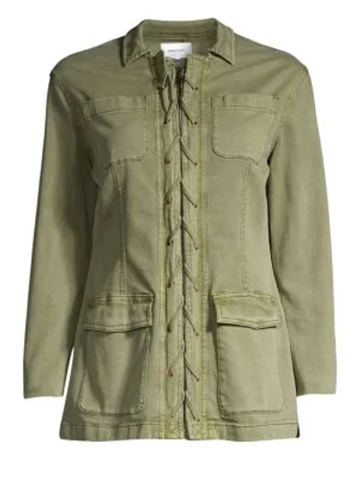 Shop Current Elliott The Laced Jacket In Army Green