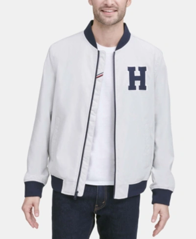 Shop Tommy Hilfiger Men's Varsity Bomber Jacket In White