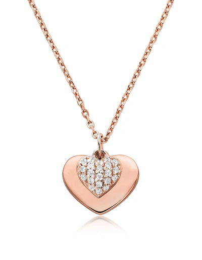 Shop Michael Kors Kors Pavé Love Womens Necklace In Rose Gold