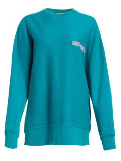 Shop Calvin Klein Collection Oversized Drop Shoulder Sweatshirt In Arcadia