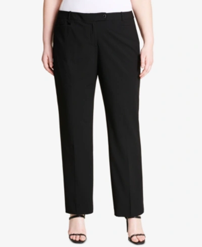 Shop Calvin Klein Plus Size Modern Dress Pants In Black