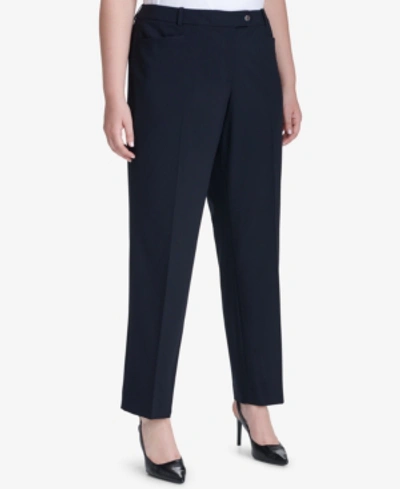 Shop Calvin Klein Plus Size Modern Dress Pants In Navy